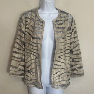 Chico's Beige and Black Zebra Print Blazer